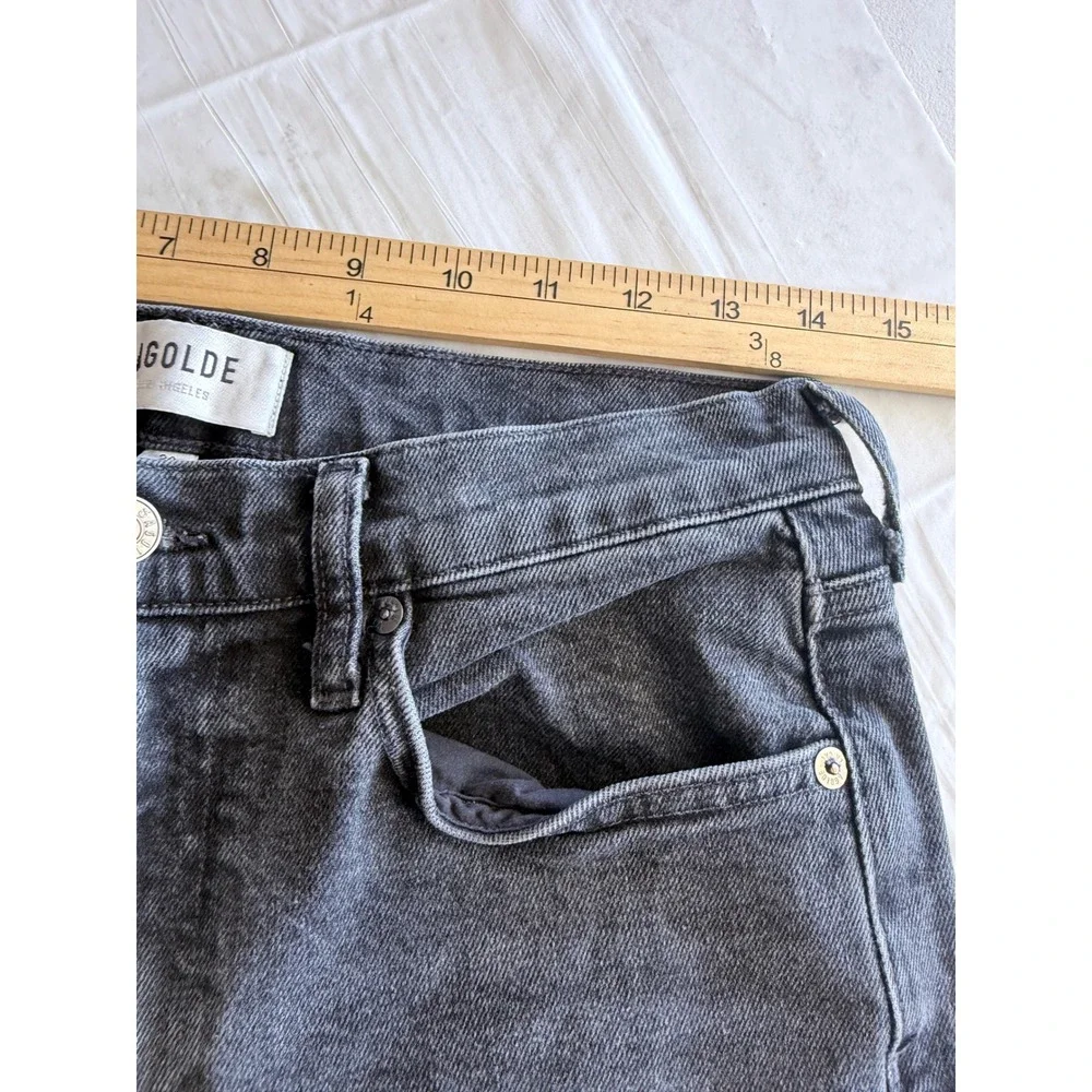 AGOLDE Merrel High Rise Straight Leg Jeans Washed Black Size 28